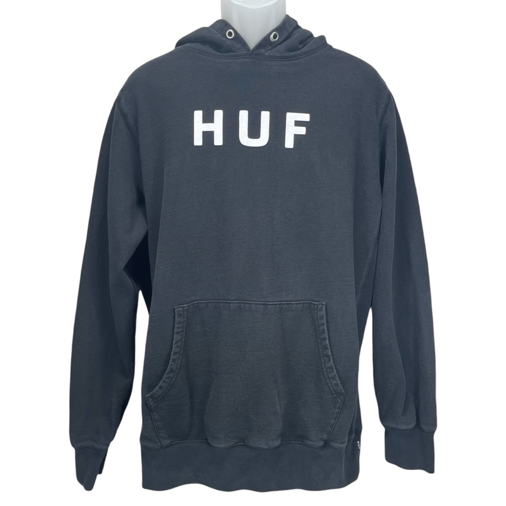 HUF Hoodie Men’s XL Black Pullover Logo‎ Heavyweight Cotton Streetwear